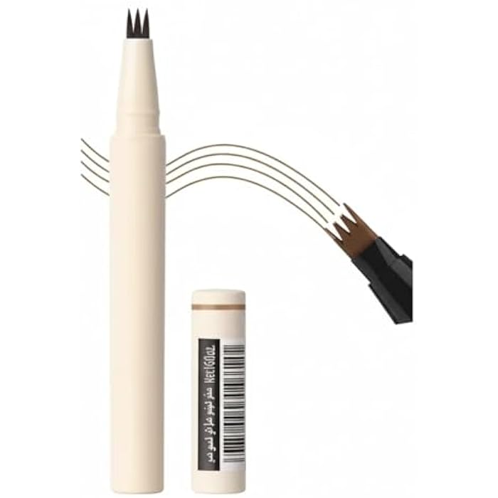 Liquid Eyebrow Pen, Waterproof Microblading Eyebrow Pencil with a Micro-Fork Tip Applicator, Creates Natural Looking Brows Effortlessly-DARK BROWN - Image 1